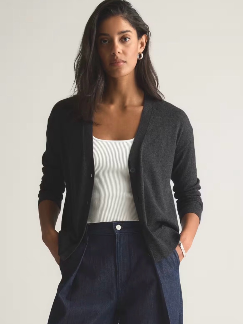 Quince Women’s Lightweight Cotton Cashmere Cardigan - Size Small